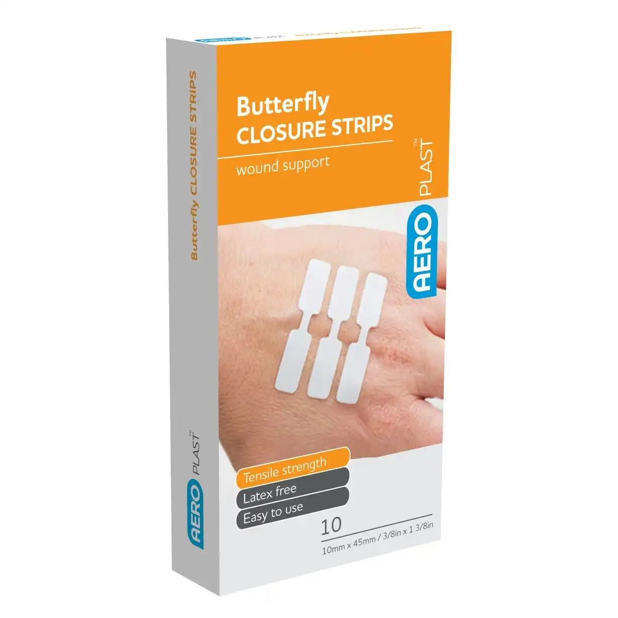 Aeroplast Butterfly Closure Strips Wound Protection 10 Adhesive Strips