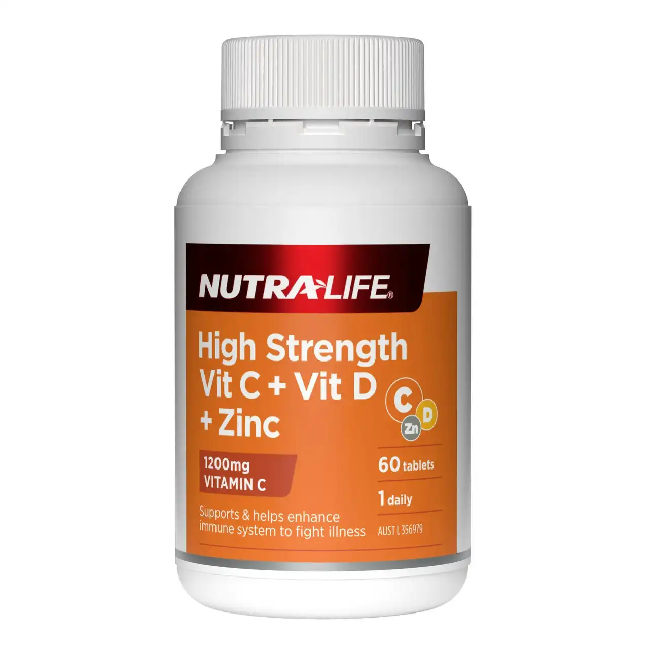 Nutra-Life High Strength Vit C + Vit D + Zinc 60tablets