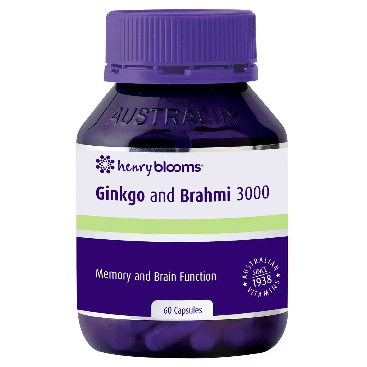 Henry Blooms Ginkgo And Brahmi 3000 Capsules 60
