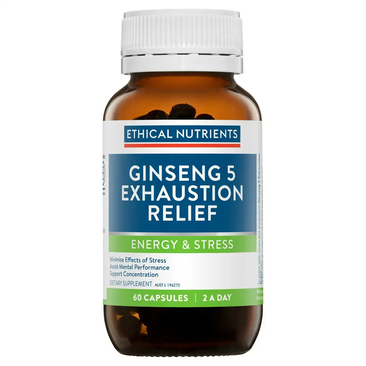 Ethical Nutrients Ginseng 5 Exhaustion Relief 60 Capsules