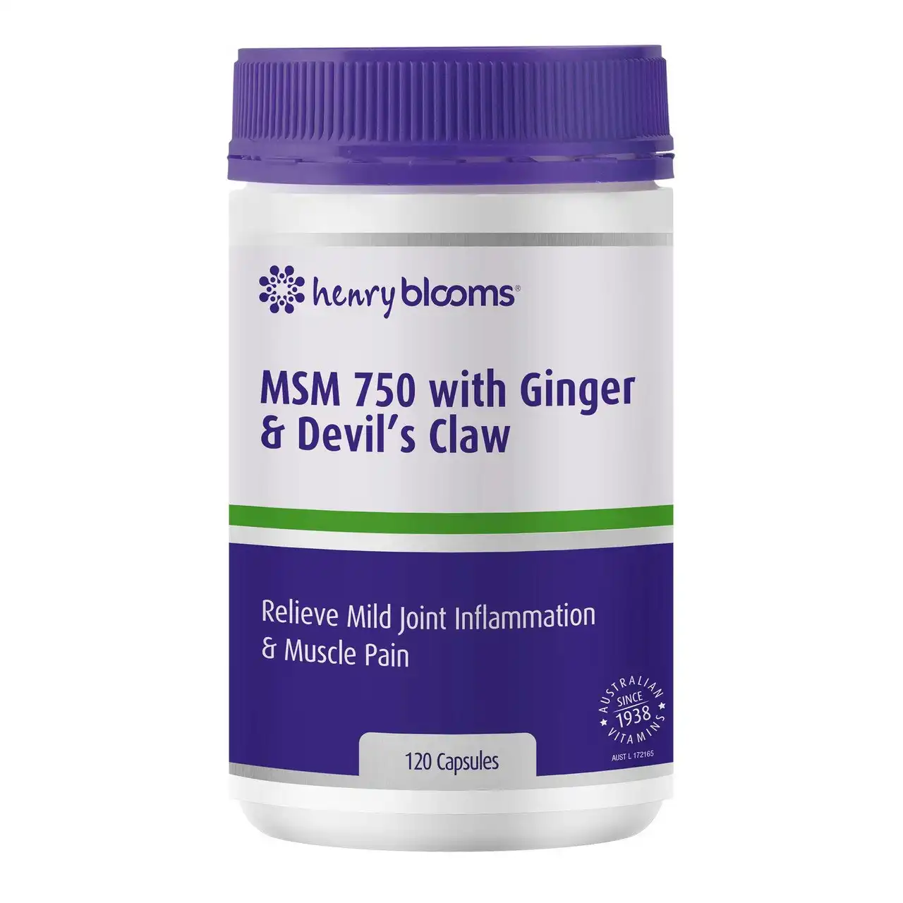 Henry Blooms MSM With Ginger & Devil's Claw Capsules 120