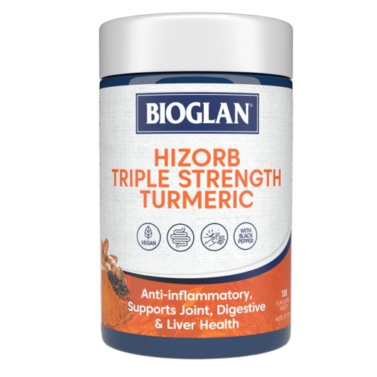 Bioglan Hi-Zorb Triple Strength Turmeric 100 Tablets