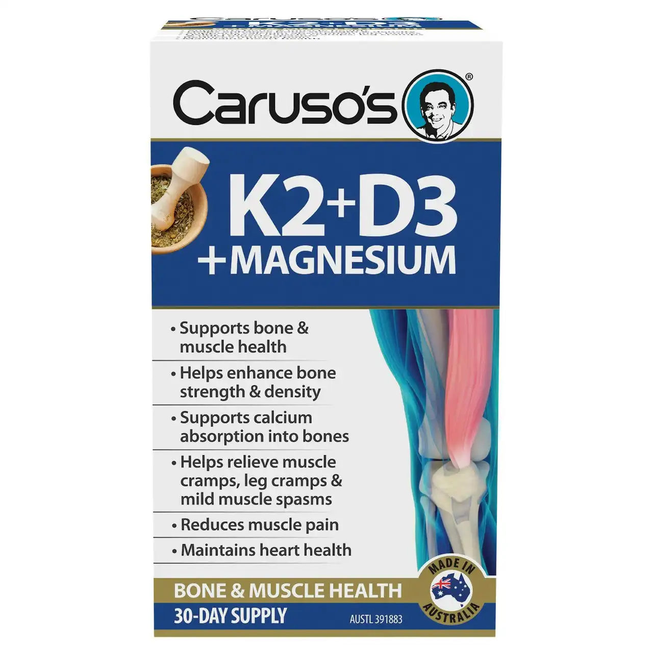 Caruso's K2 + D3 + Magnesium 30-Day Supply