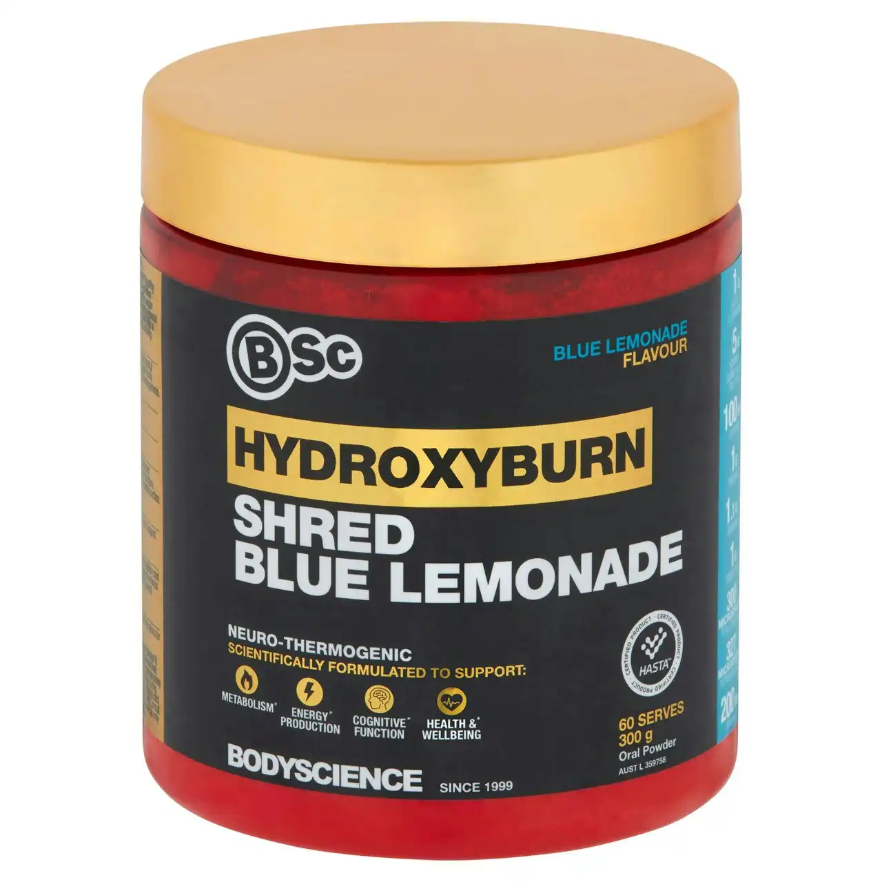 BSc HydroxyBurn Shred Blue Lemonade Flavour 300g