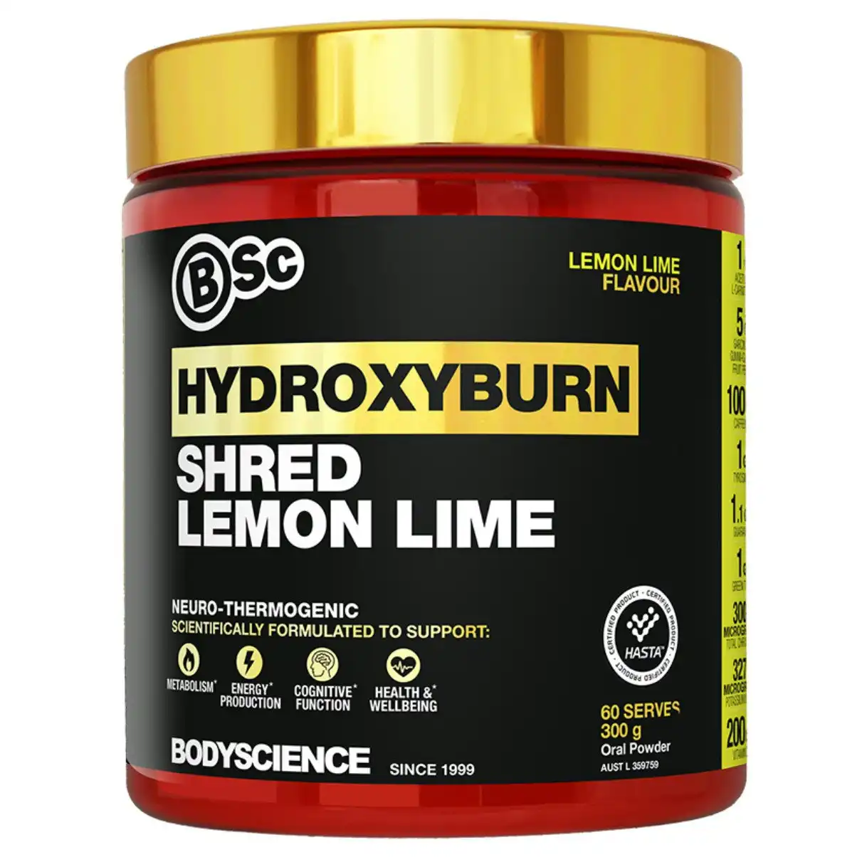 BSc HydroxyBurn Shred Lemon Lime Flavour 300g