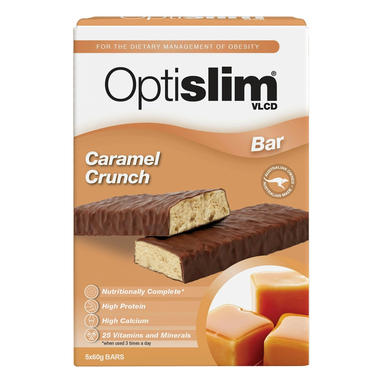 Optislim VLCD Caramel Crunch Bar 5x60g