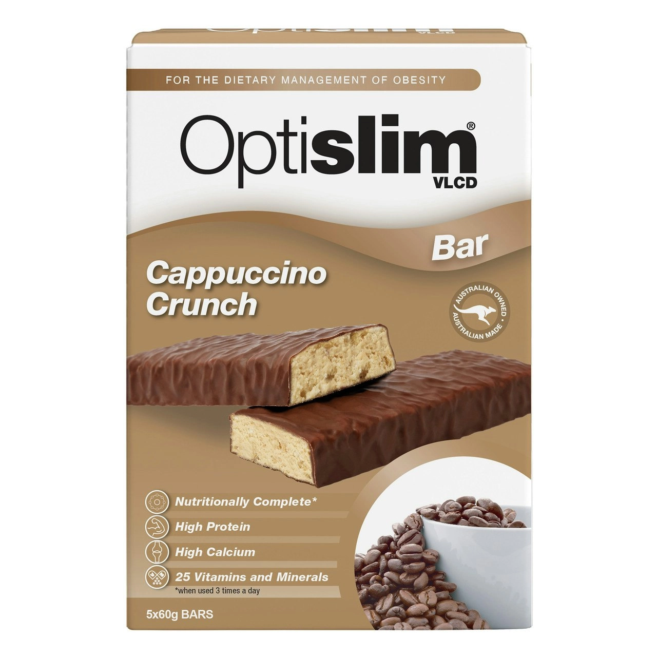 Optislim VLCD Cappucino Crunch Bar 5x60g