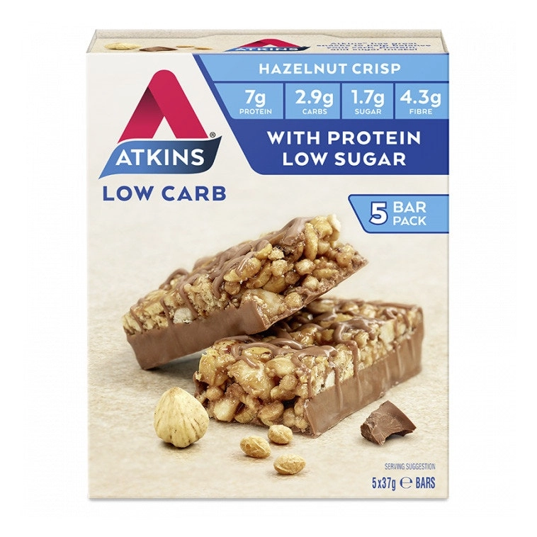 Atkins Low Carb Hazelnut Crisp Bars 5 x 37g