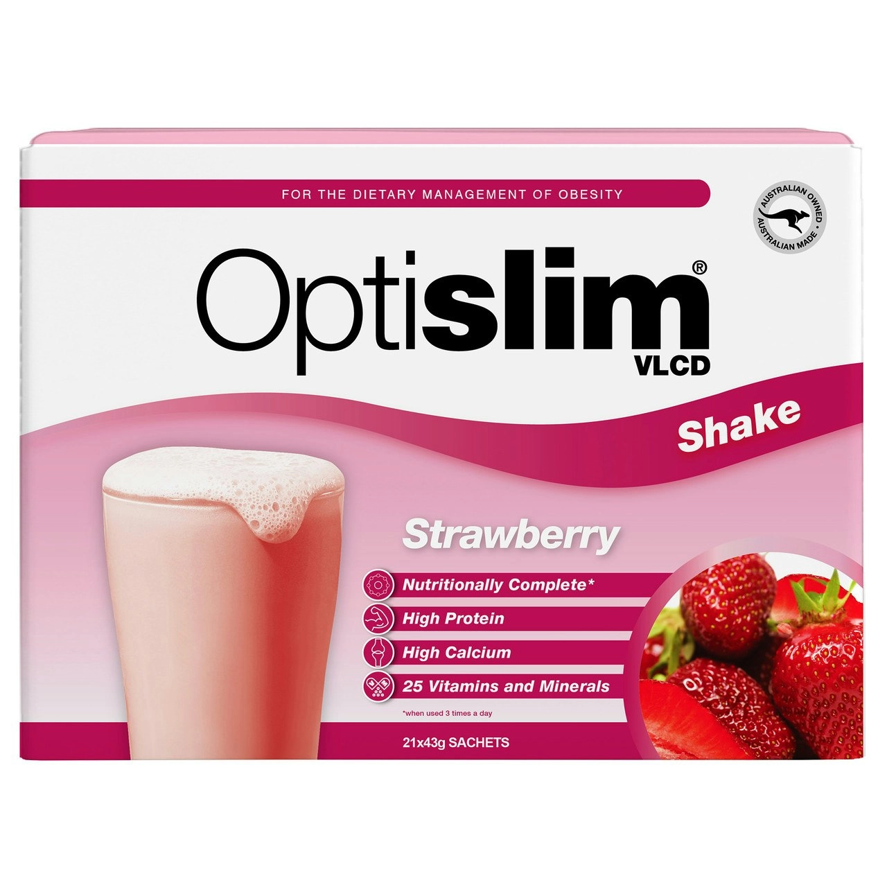 Optislim VLCD Shake Strawberry 21x43g