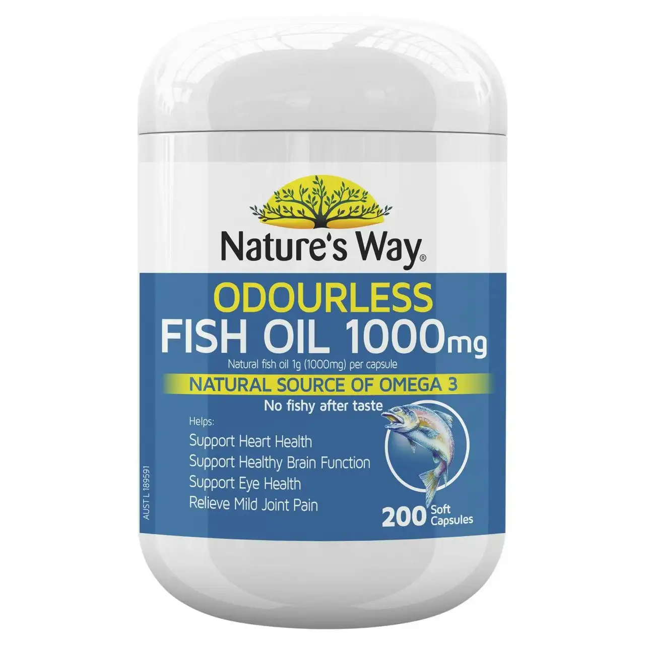 Nature's Way Odourless Fish Oil 1000mg 200 Capsules
