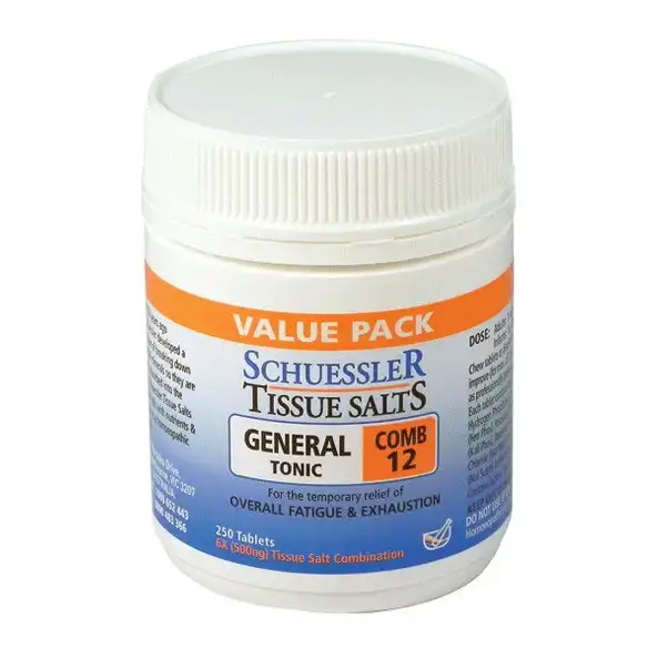 Schuessler Tissue Salts General Tonic Comb 12 250 Tablets