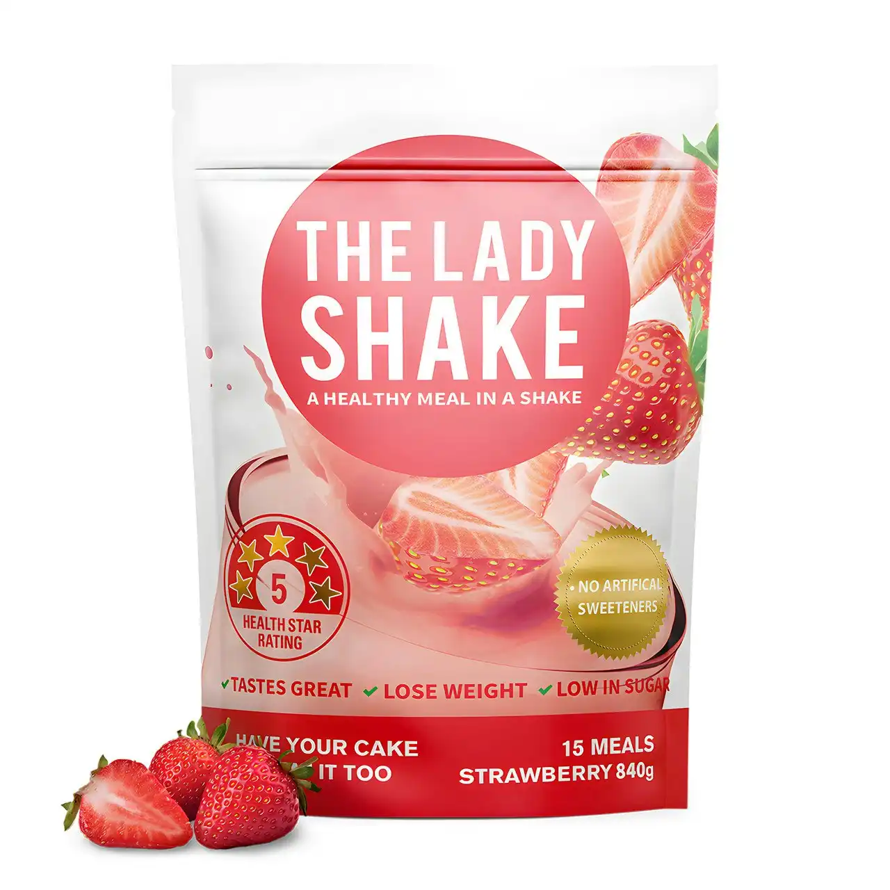 The Lady Shake Meal Replacement Strawberry 840g