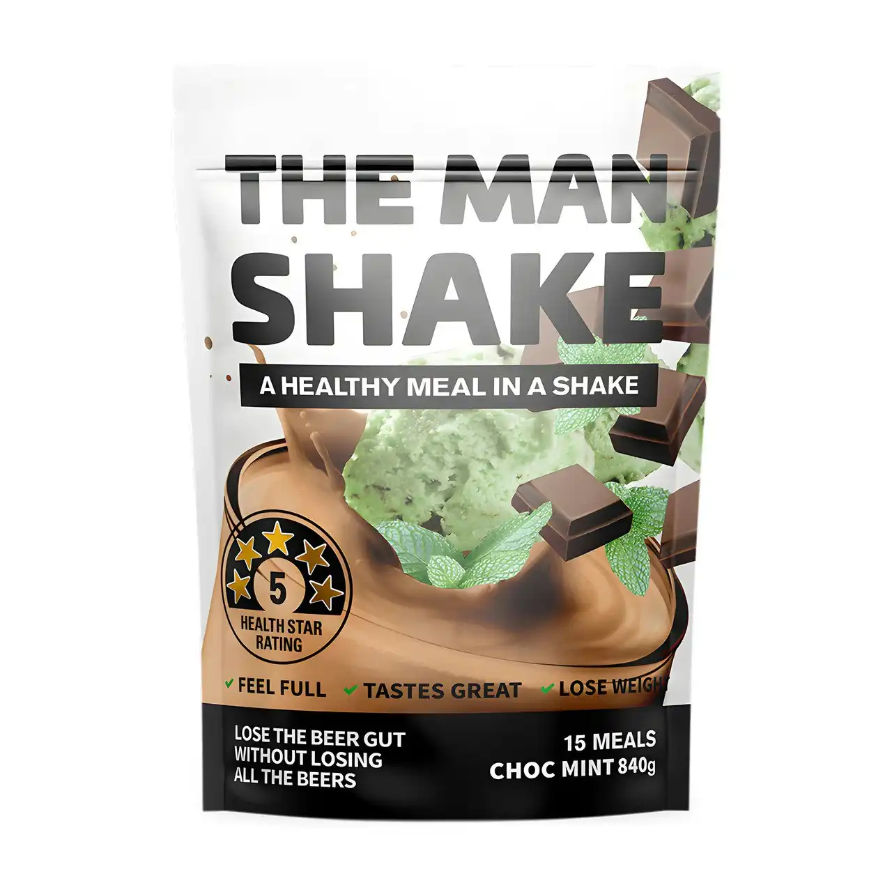 The Man Shake Meal Replacement Choc Mint 840g