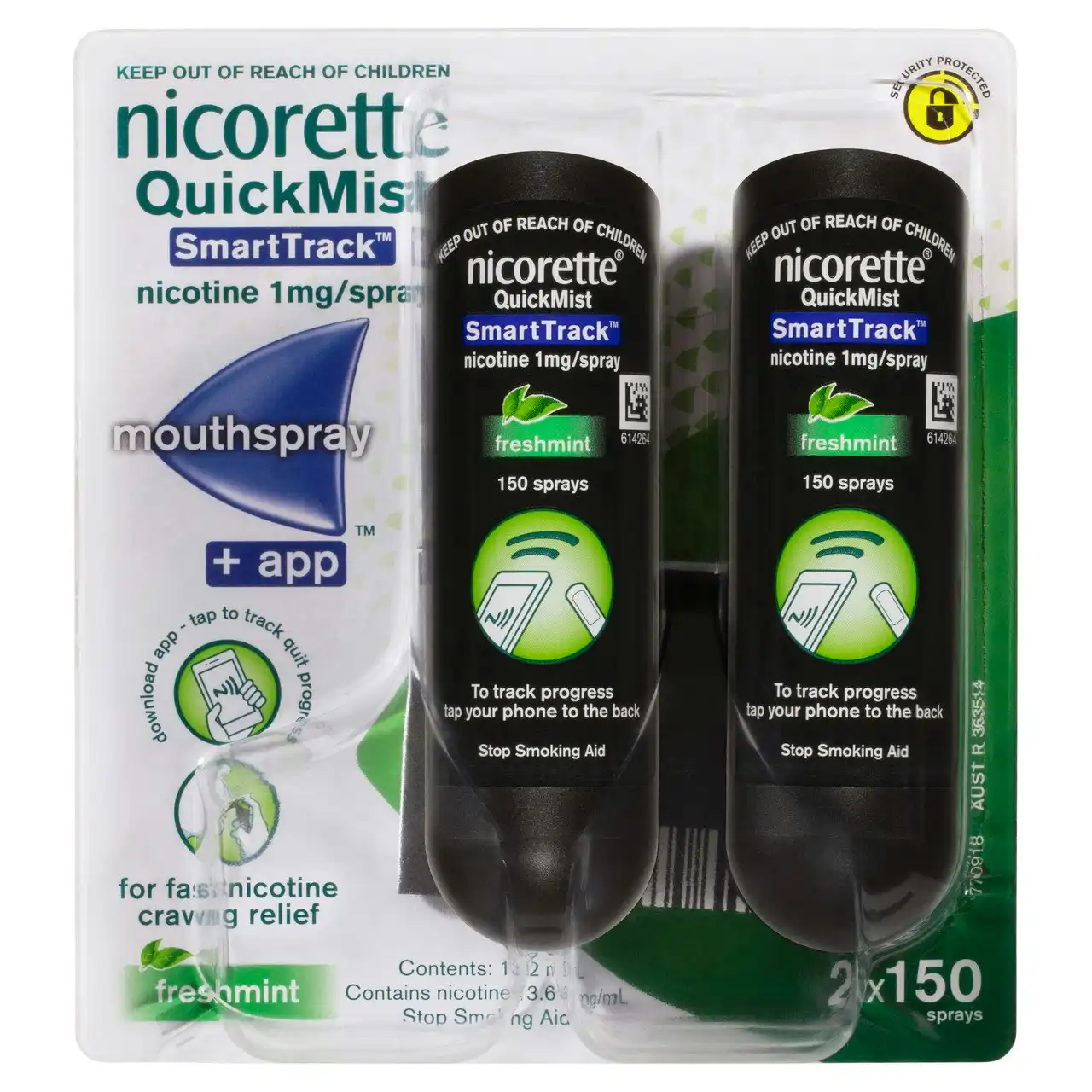 Nicorette Quit Smoking QuickMist SmartTrack Nicotine Mouthspray Duo Pack