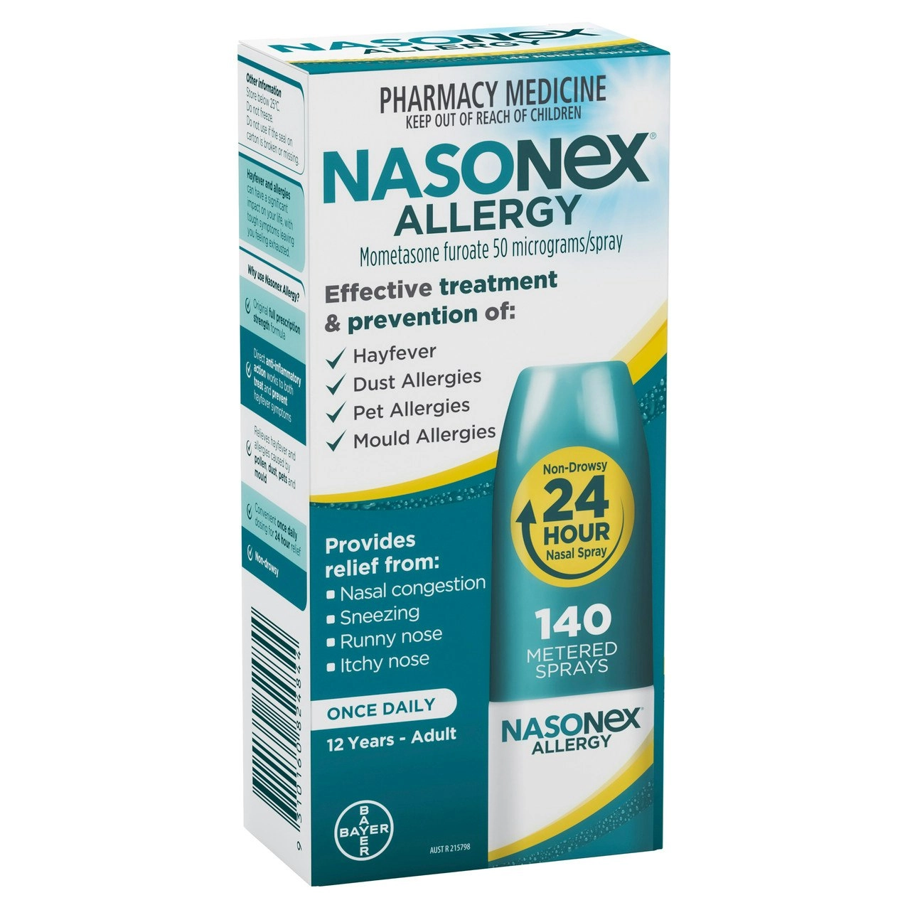 Nasonex Allergy Non-Drowsy 24 Hour Nasal Spray 140 sprays