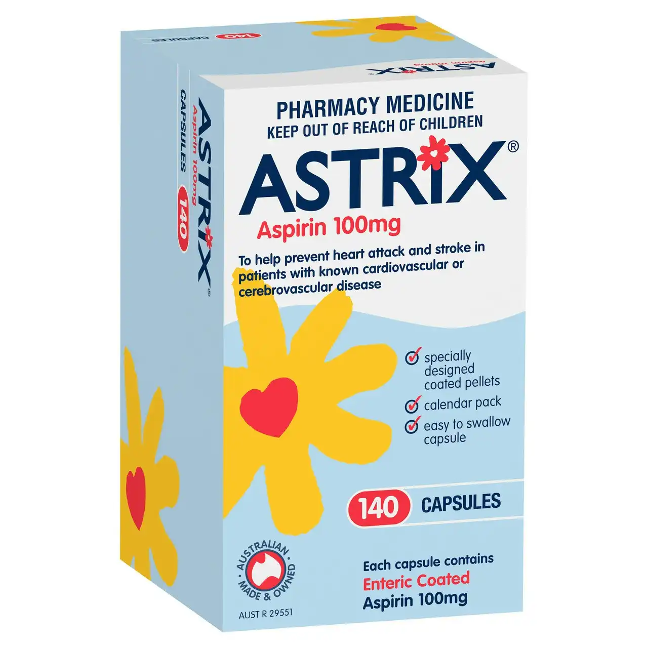 Astrix Aspirin 100mg 140 Capsules