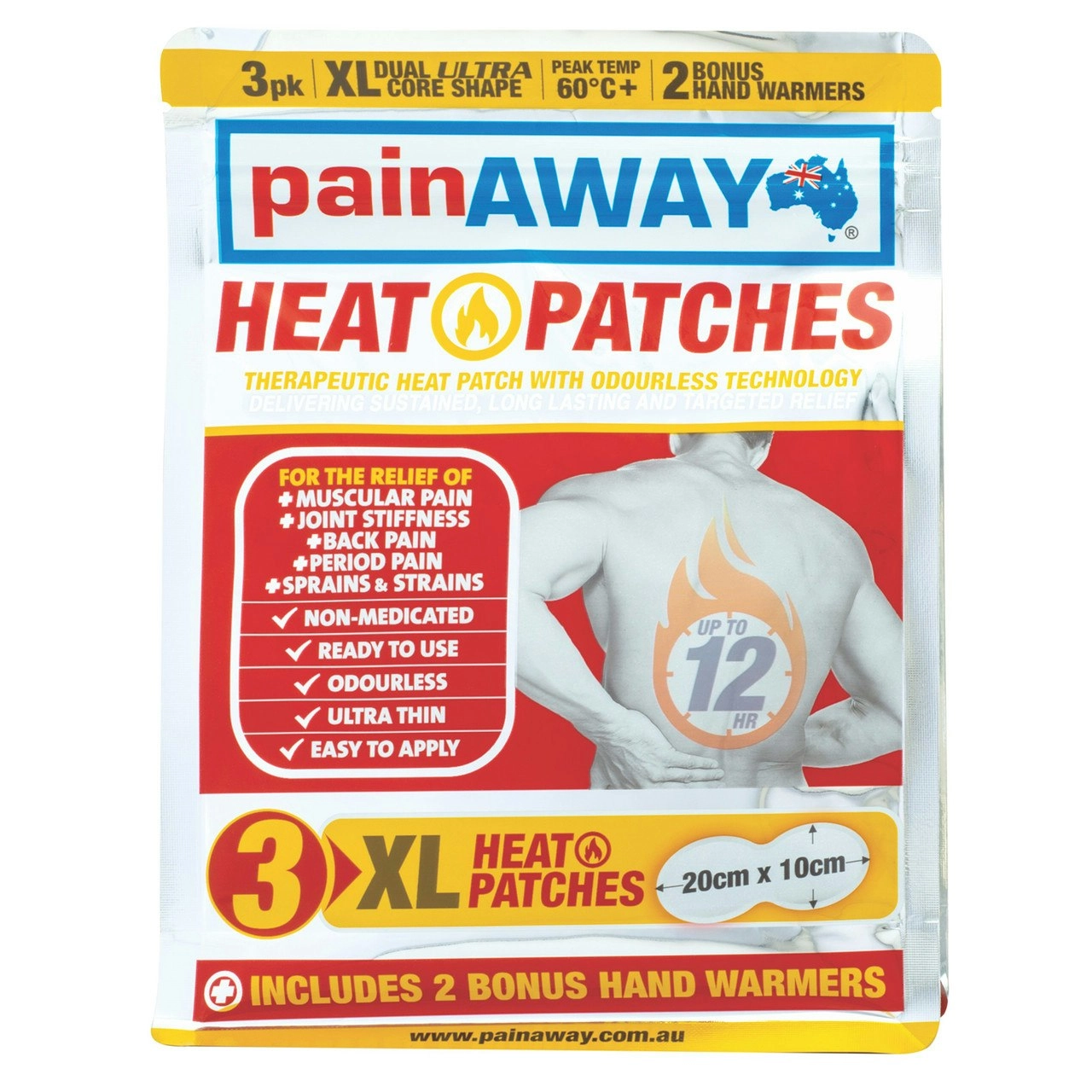 Pain Away Heat Patch XL 3 Pack