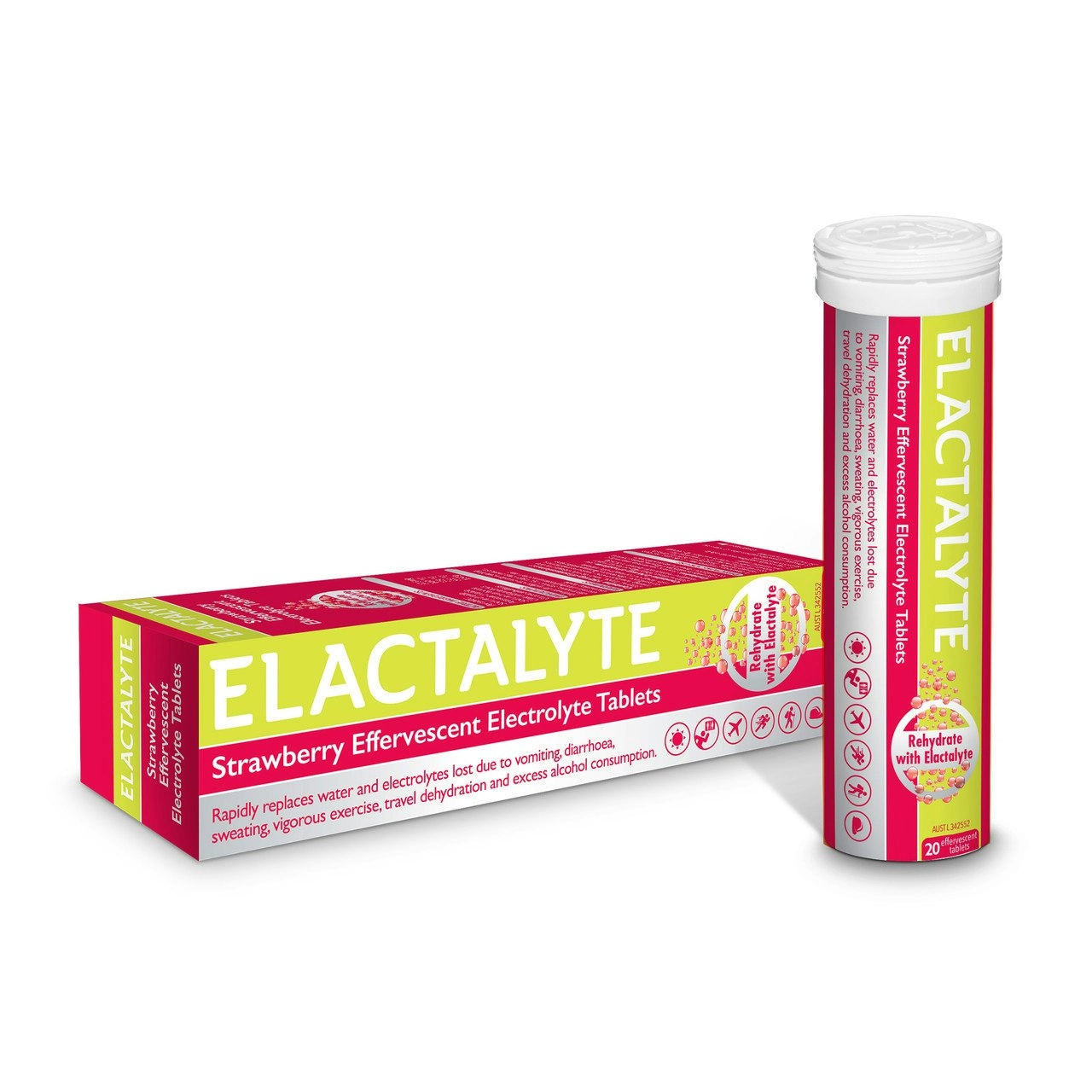 Elactalyte Strawberry Effervescent Electrolyte 20 Tablets