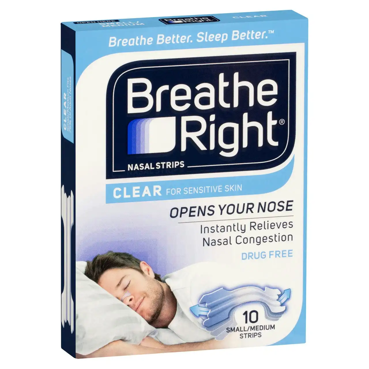 Breathe Right Nasal Strips Clear Regular 10pk