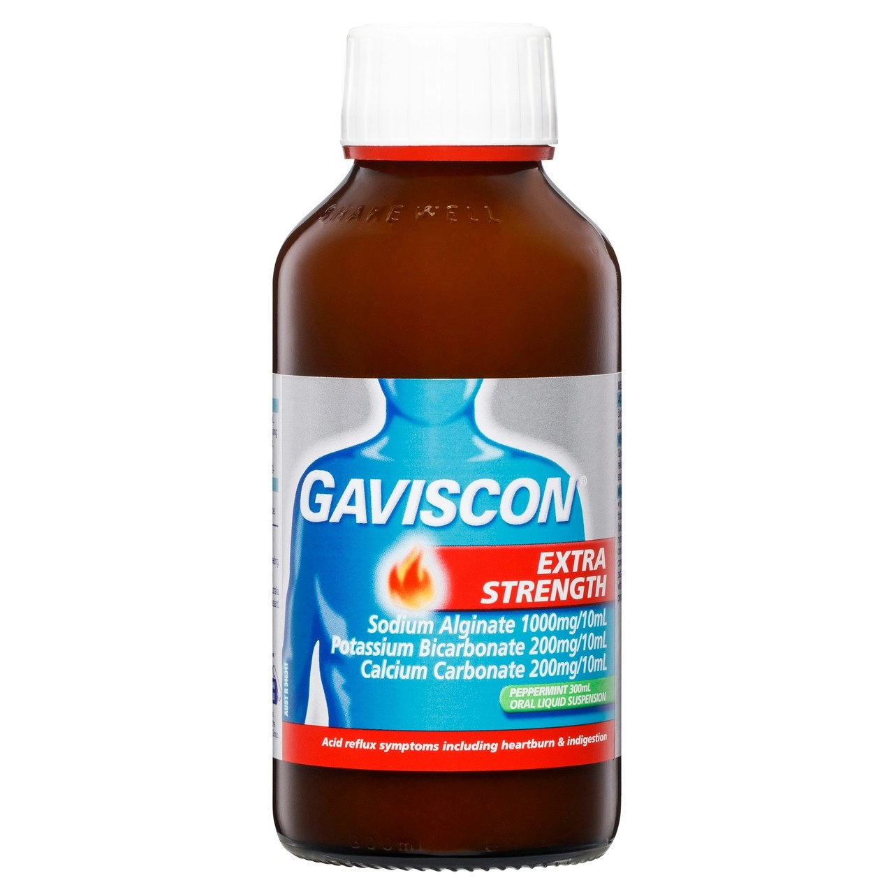 Gaviscon Extra Strength Liquid Heartburn and Indigestion Relief Peppermint 300mL