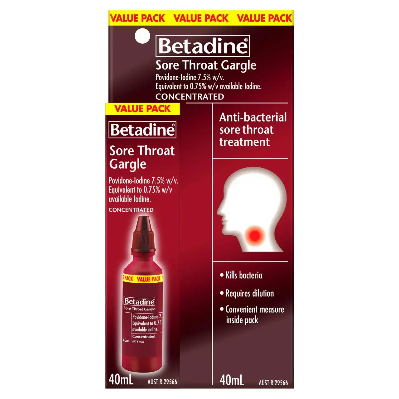 Betadine Sore Throat Gargle Concentrated 40mL