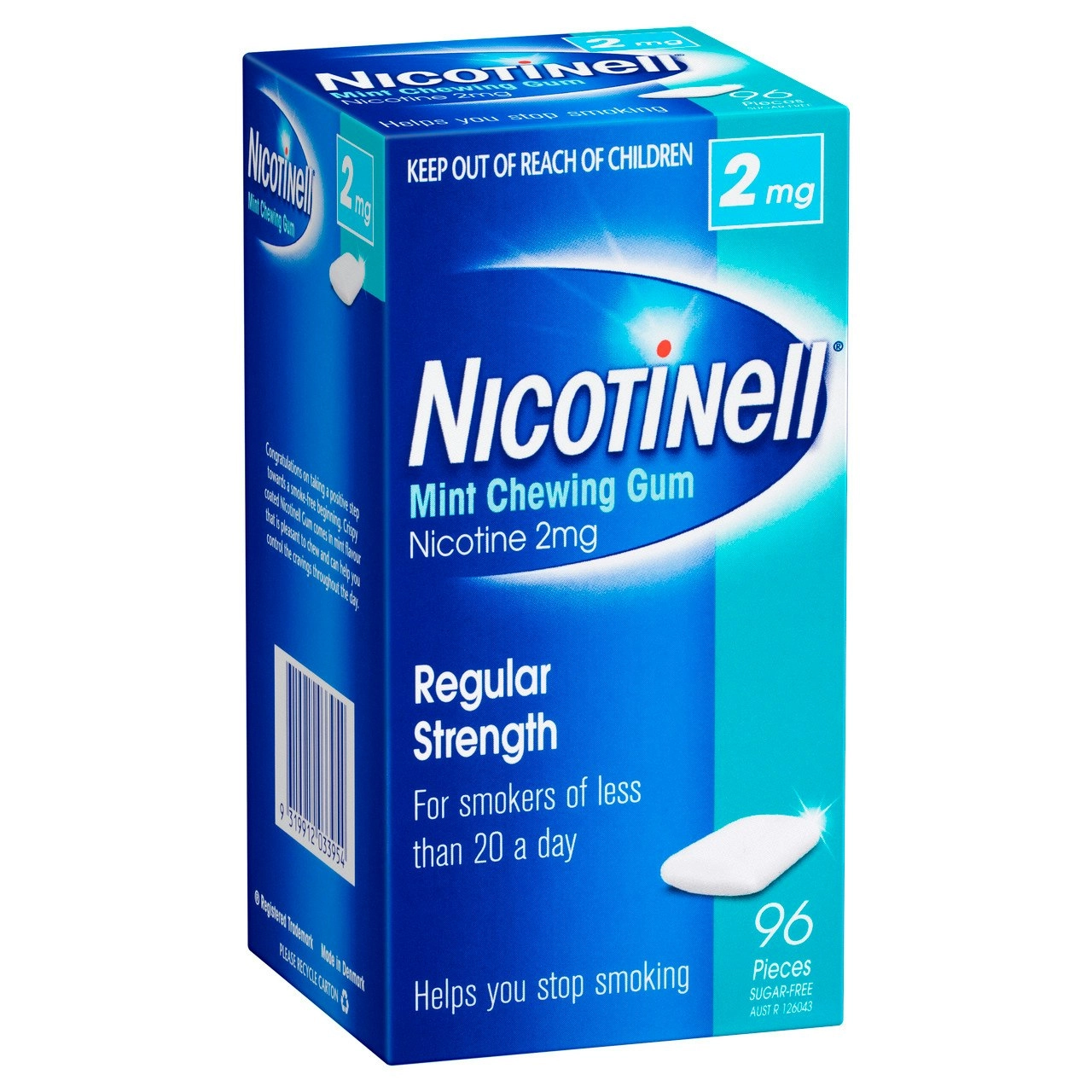 Nicotinell Stop Smoking Mint Gum Regular Strength 2mg 96 Pack