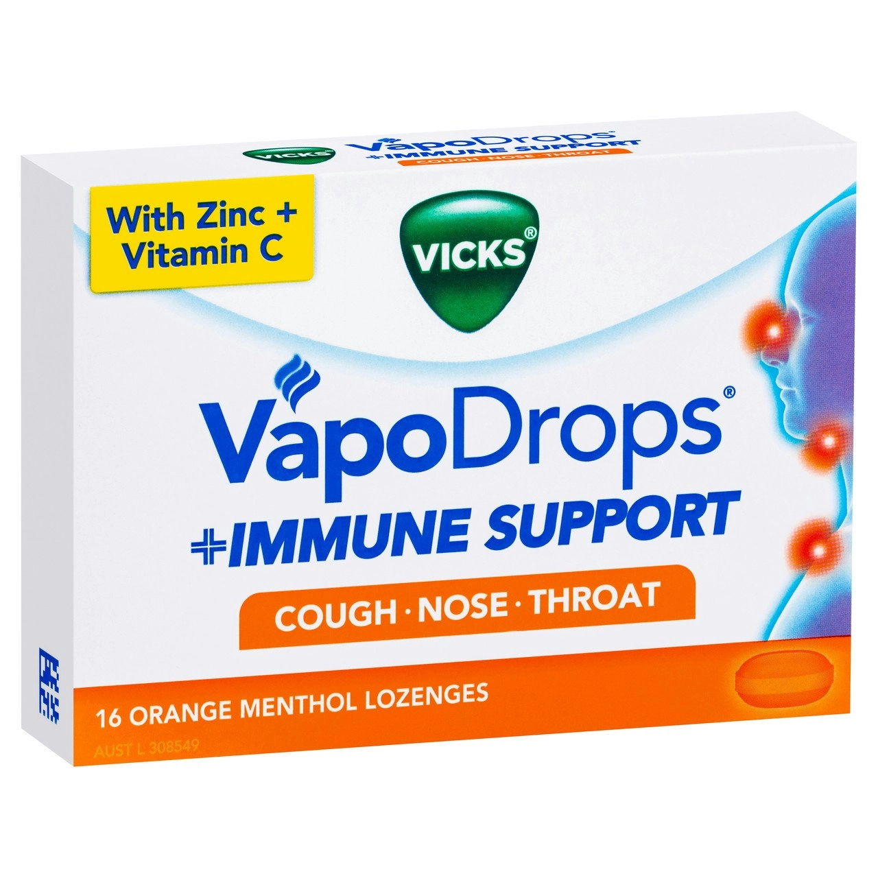 Vicks VapoDrops Immune Support Orange 16pk