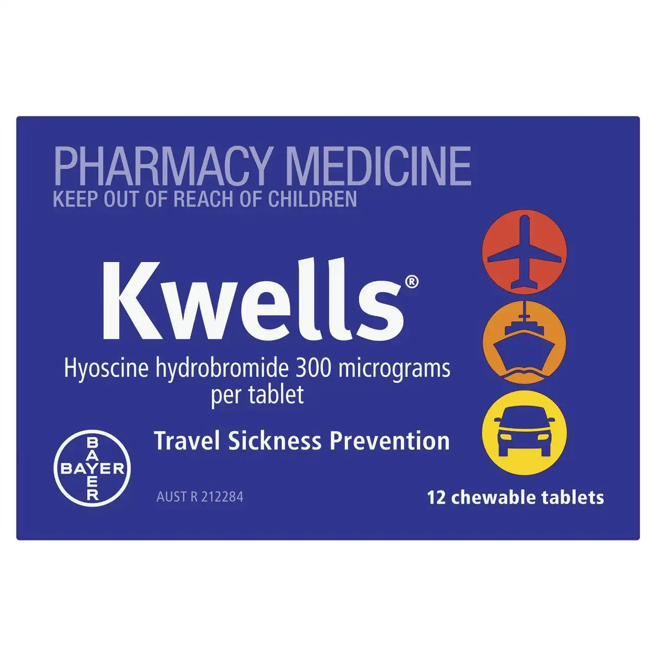 KWELLS Travel Sickness Chewable Tablets 12 Pack