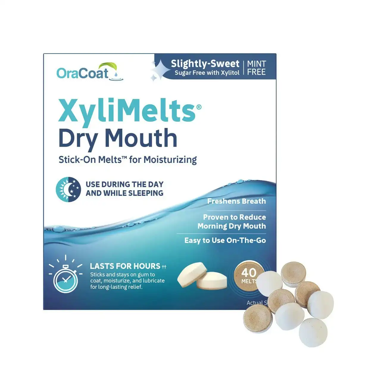 XyliMelts Dry Mouth Mint Free Discs 40 Pack