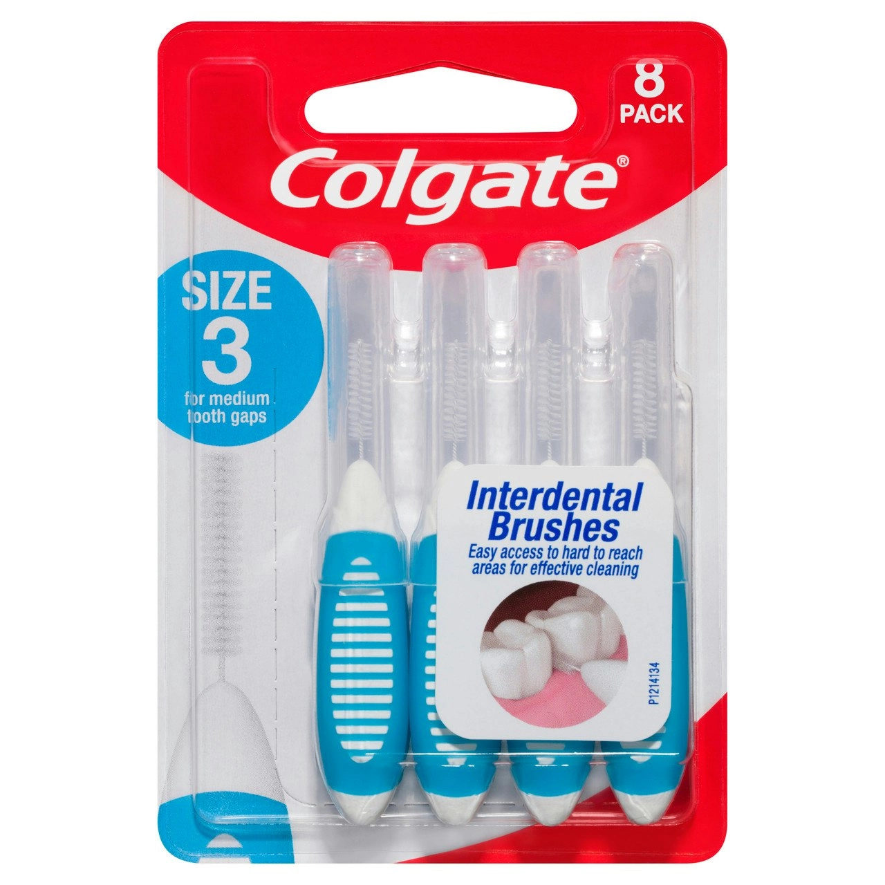 Colgate Interdental Brushes, 8 Pack, Soft Bristles, Size 3 for Medium Tooth Gaps