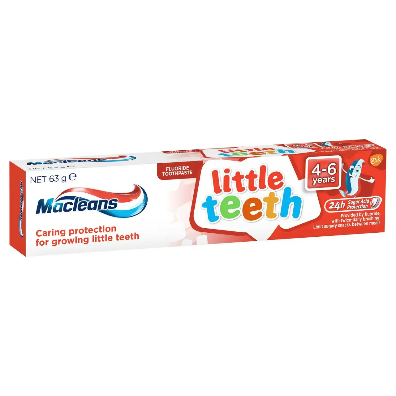 Macleans Little Teeth Kids Toothpaste 4-6 Years 63g - 12 Pack