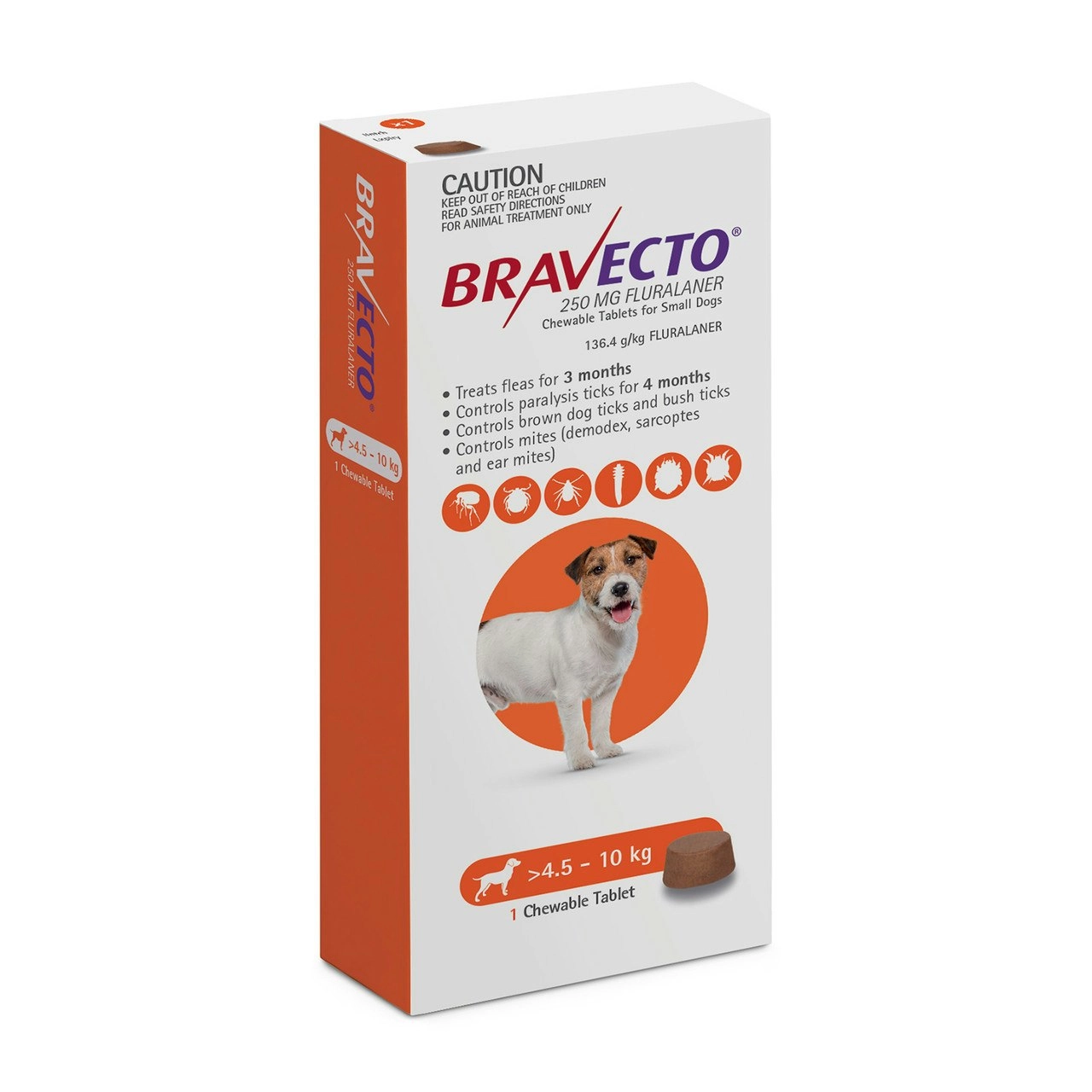 Bravecto 3 Months For Small Dogs 4.5 - 10kgs (1 Single Chew)