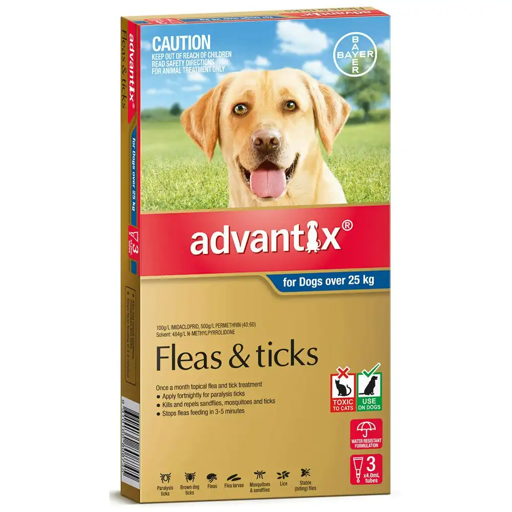 Advantix(TM) Fleas, Ticks & Biting Insects for Dogs Over 25kg - 3 Pack