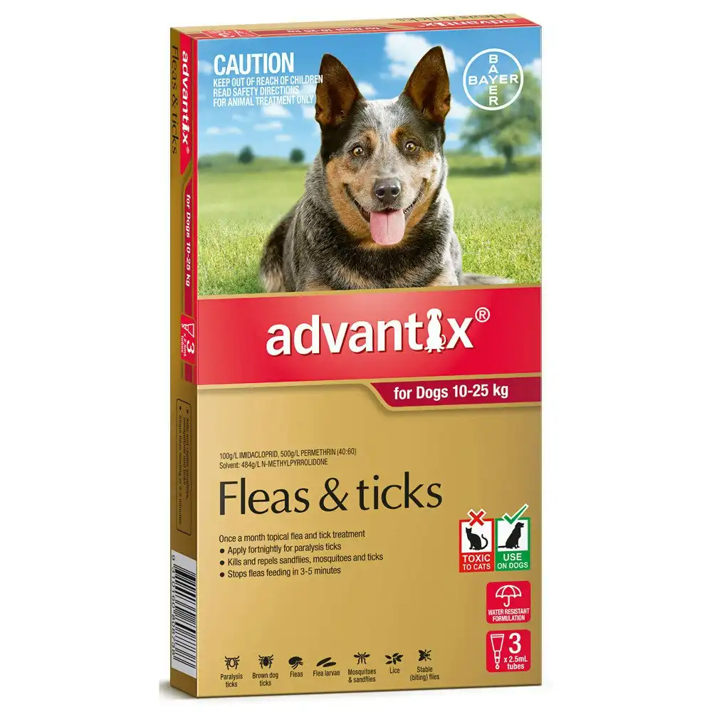 Advantix(TM) Fleas, Ticks & Biting Insects for Dogs 10 - 25kg - 3 Pack