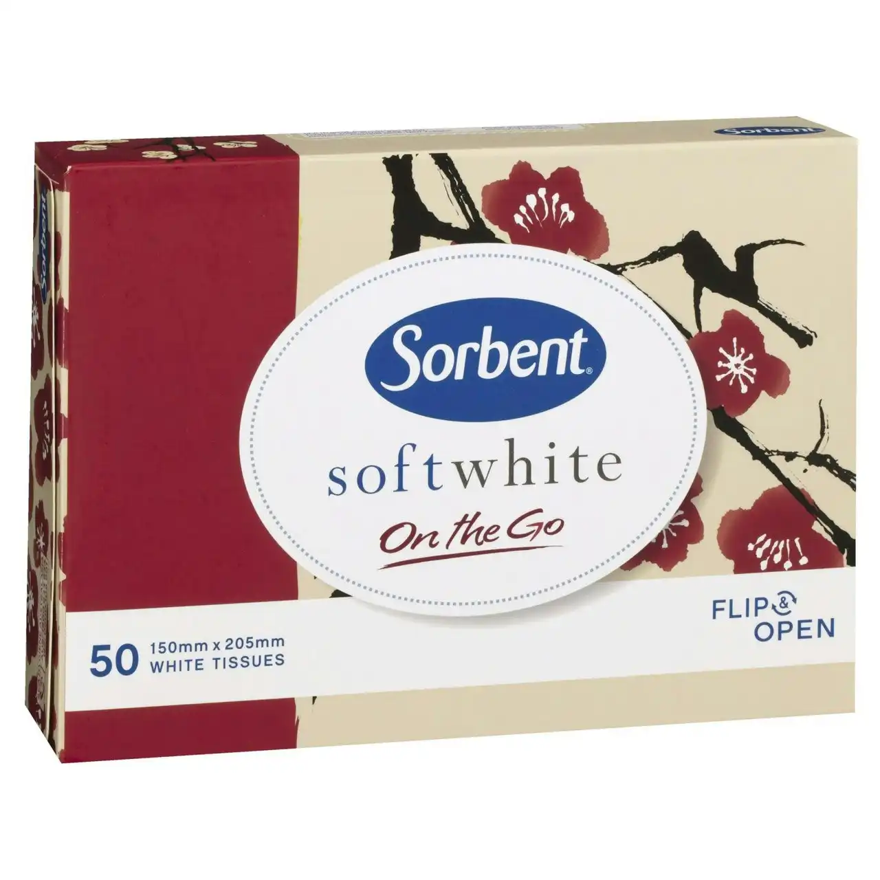 Sorbent Soft White On the Go Facial Tissues 50s