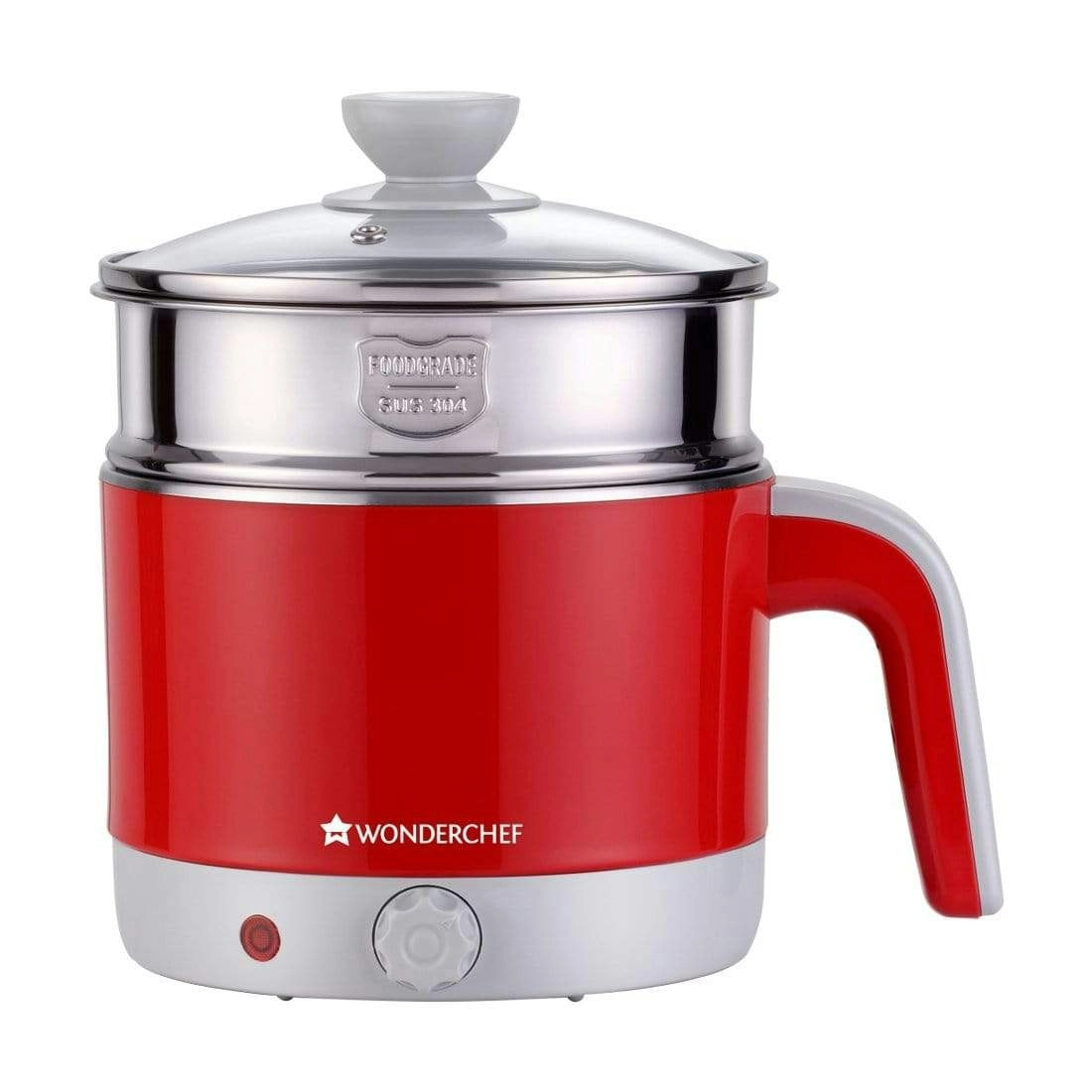 Wonderchef Luxe Multi-cook Kettle-Red 1.2 Litre with Australian Plug