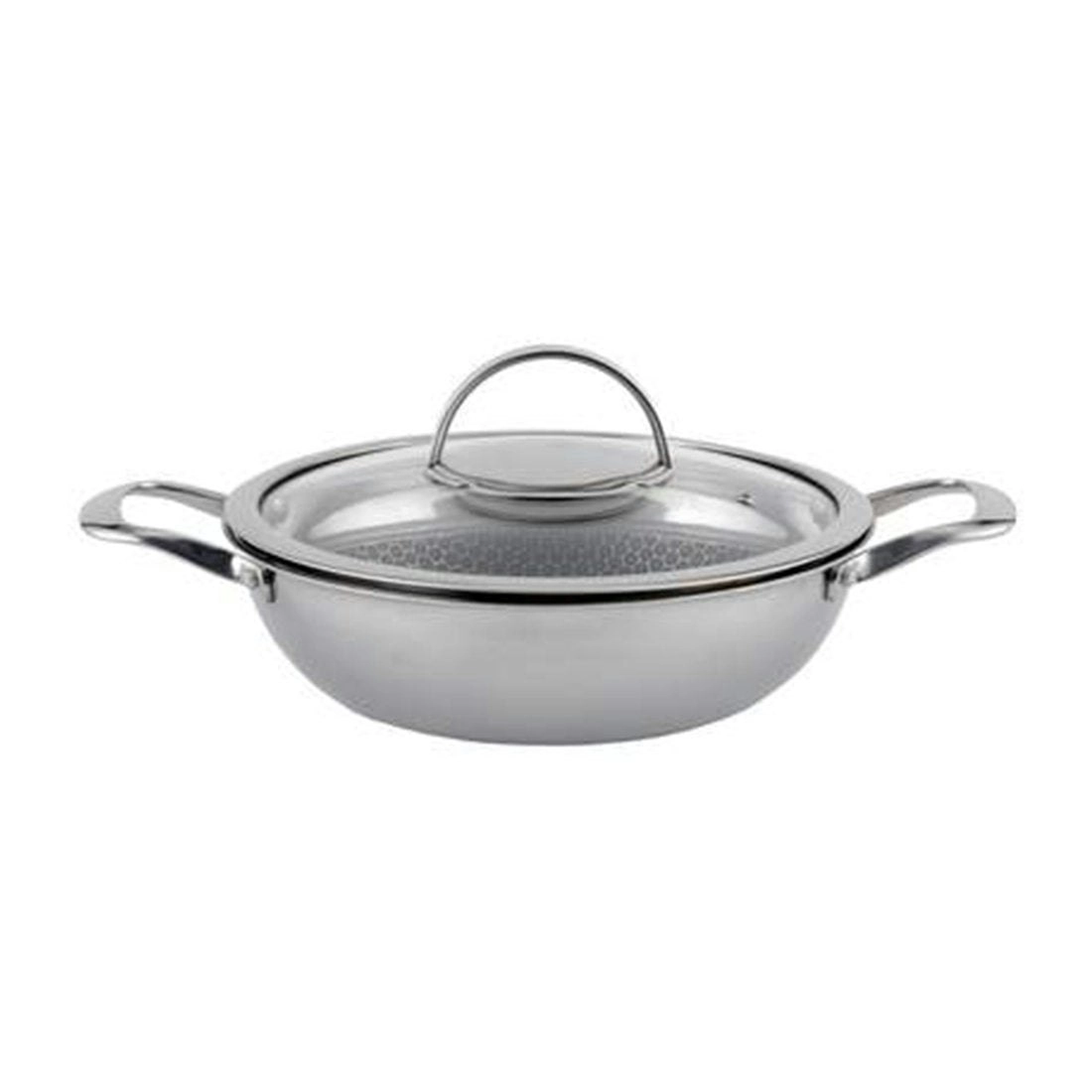 Wonderchef Stanton Stainless Steel Nonstick Kadhai with Lid- 24cm 2L