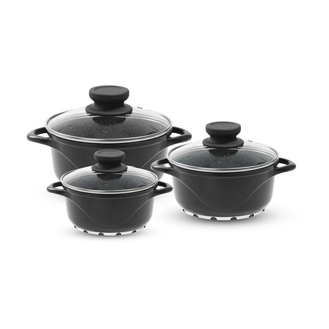 Wonderchef Ceramide Excellence Casserole Set - 6 Pc - Black