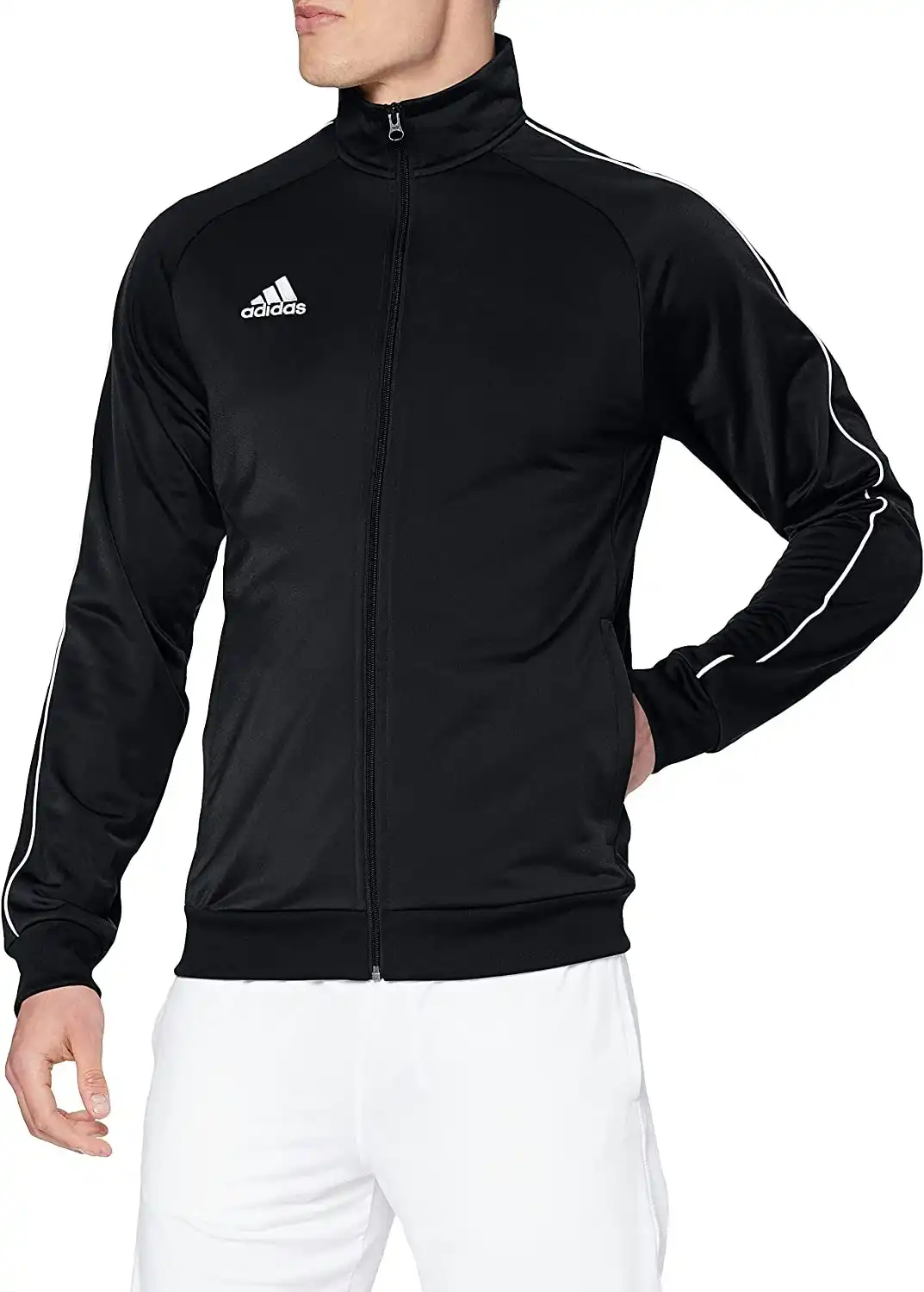 4 x Mens Adidas Core 18 Pes Zip Up Jacket Athletic Training Black/White