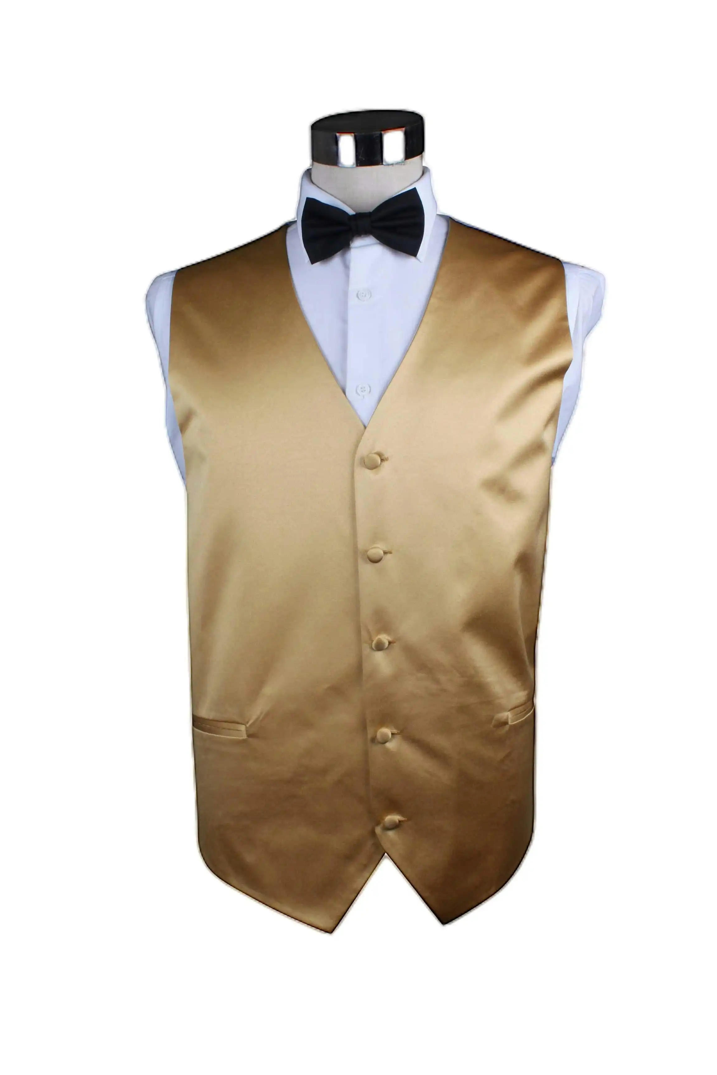 Mens Gold Plain Vest Waistcoat
