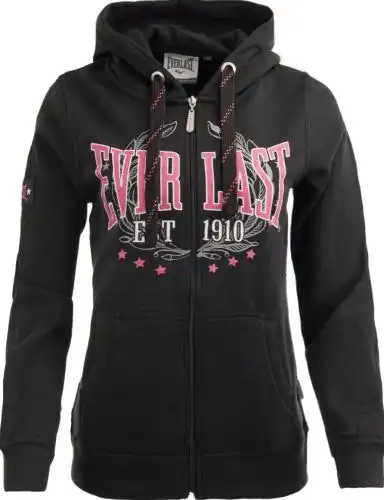 2 x Everlast Womens Black Heritage Zip Hoodie Jacket