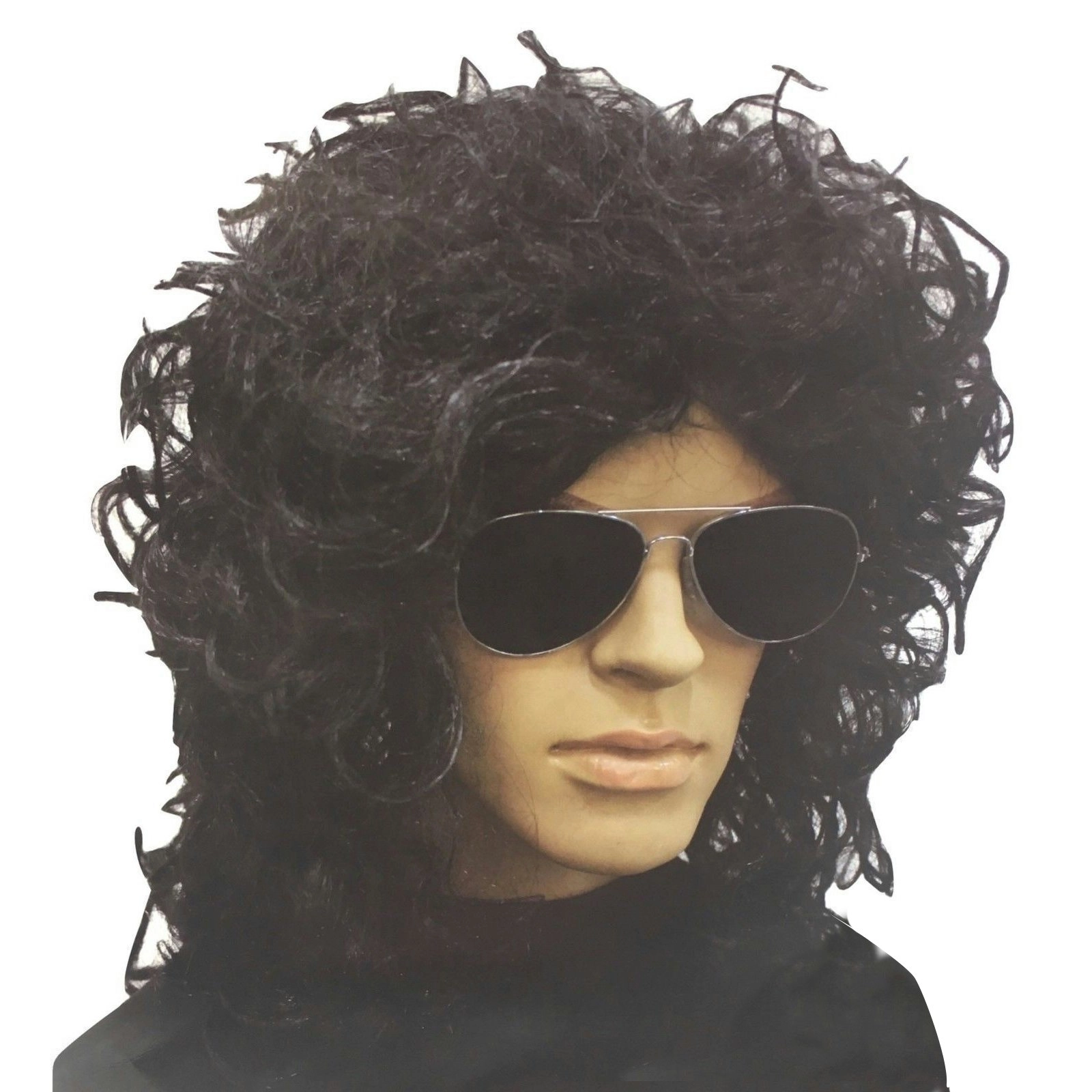 POPSTAR WIG Punk Costume Party Fancy Curly Long Hair Rock 70s 80s