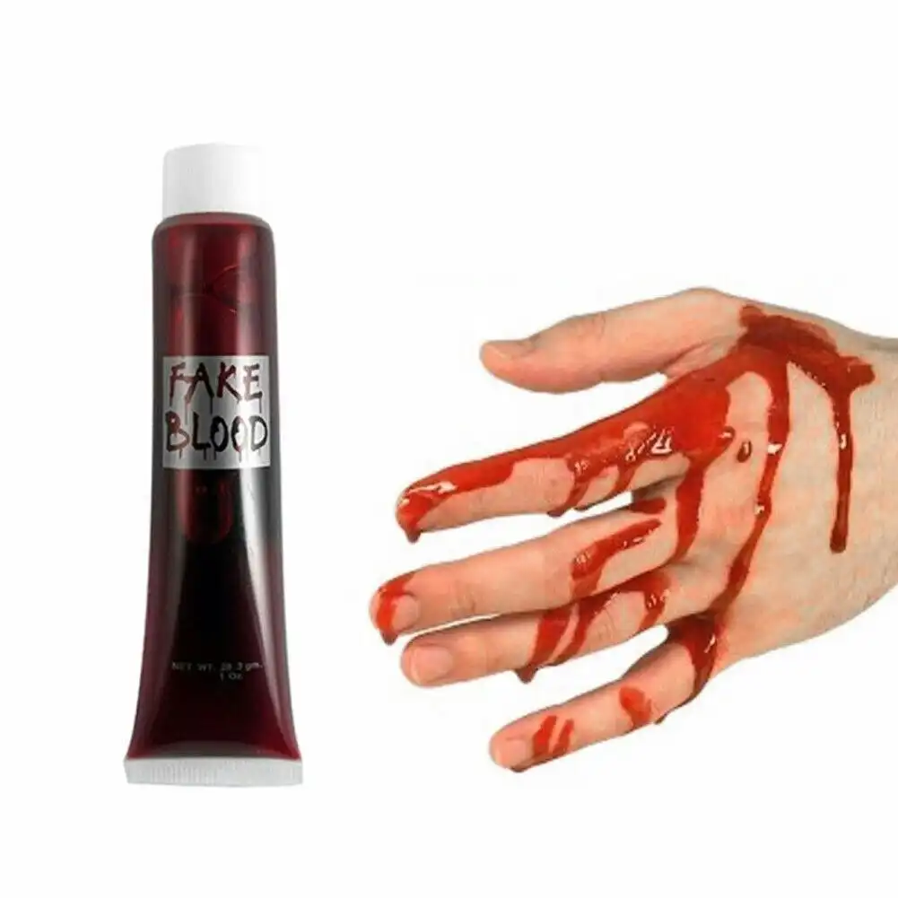 FAKE BLOOD Zombie Halloween Fancy Dress Red Make Up Gel Cream Vampire Horror