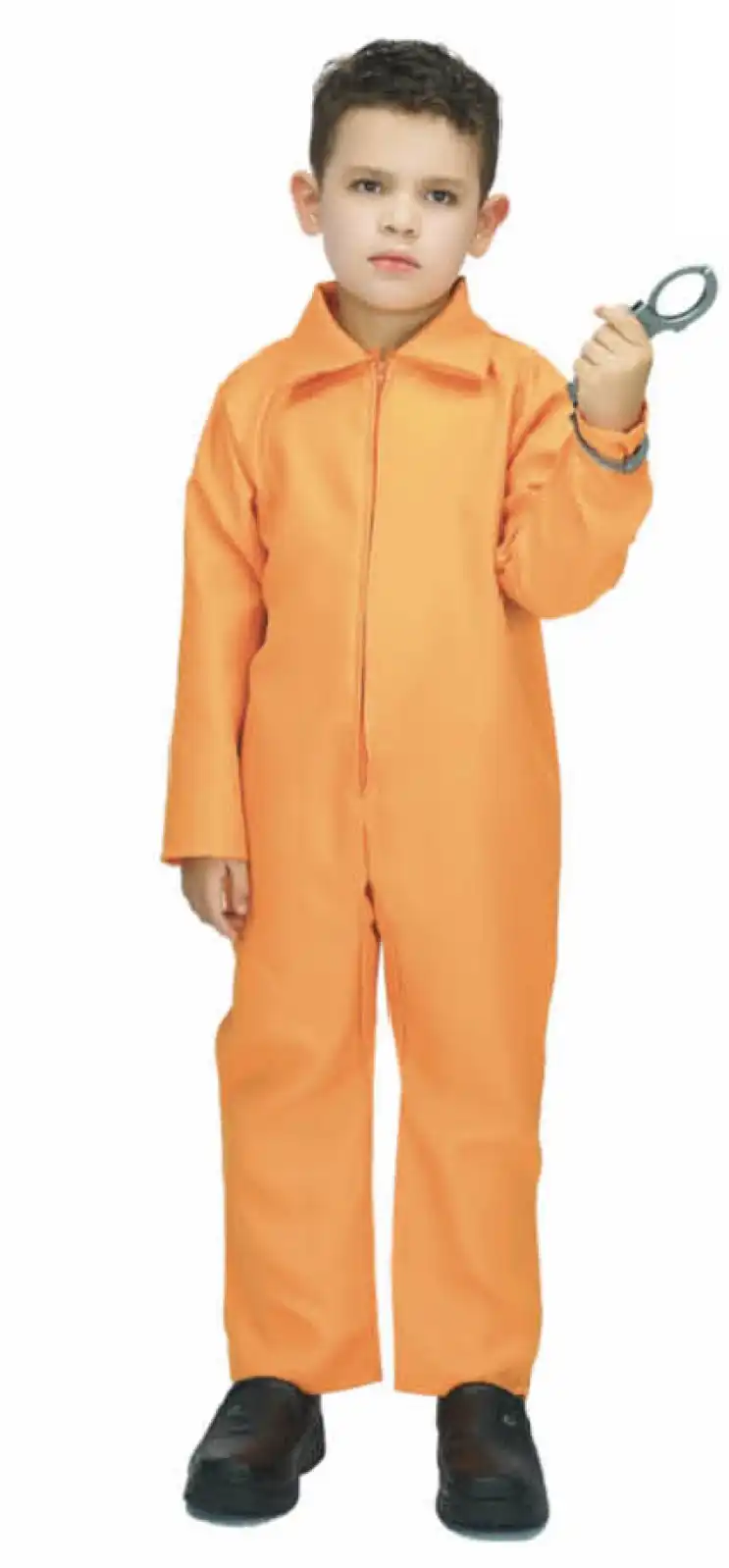 Kids Prisoner Boy Costume Halloween Convict Jail Kids Outfit Childrens - Orange