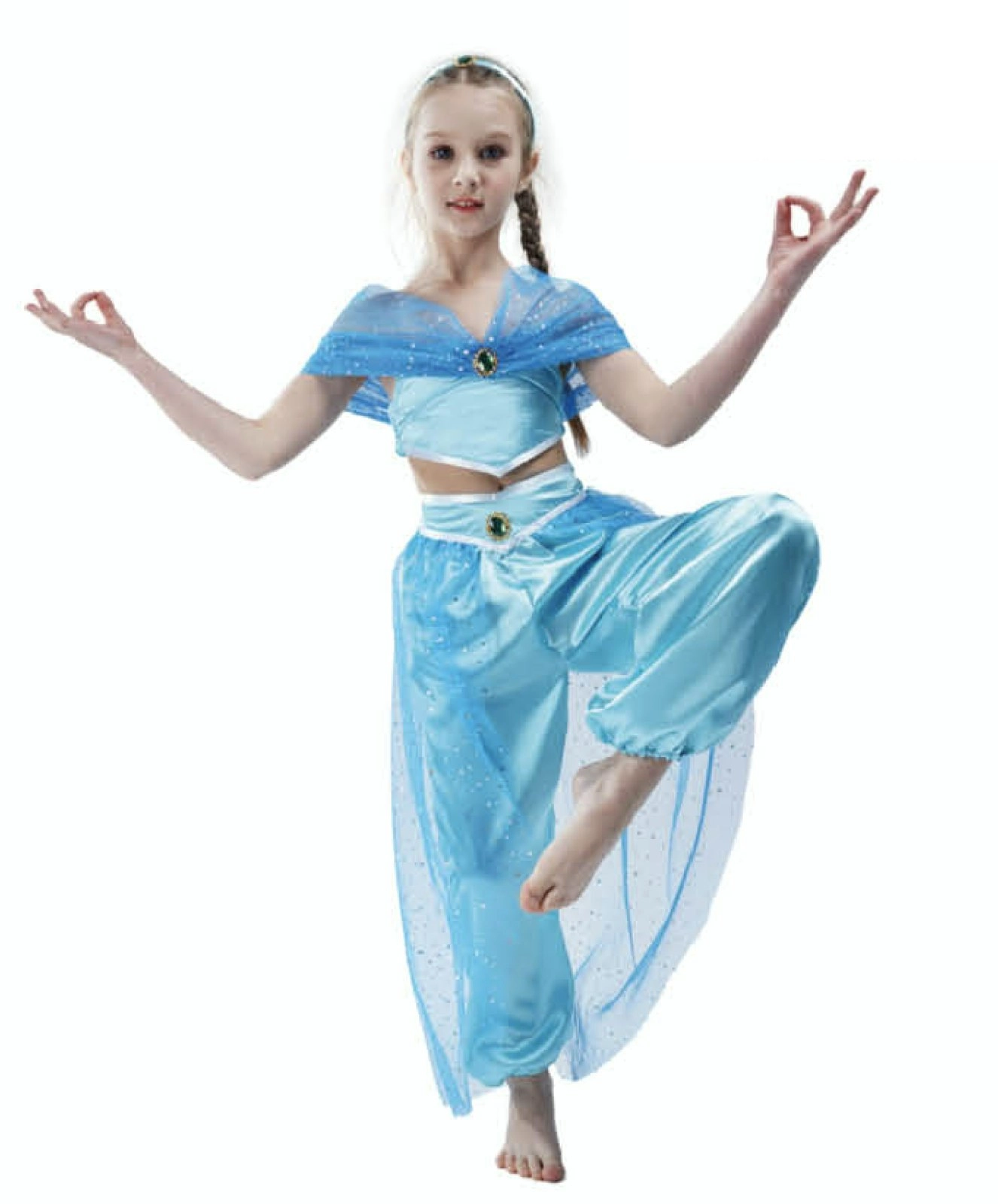 Girls Aladdin Costume Arabian Princess Jasmine Cosplay Outfit Party Book Week