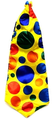 CLOWN TIE Big Jumbo Large Fun Crazy Clowns Costume Bow Dress Circus Party Yellow