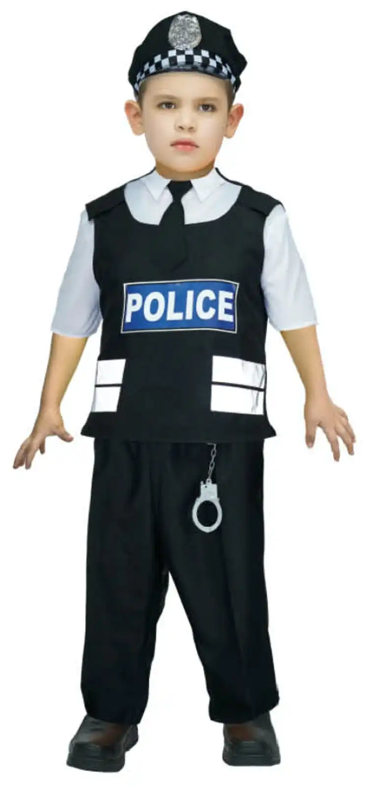 Deluxe Boys Police Man Officer Costume Book Week Childrens Halloween SWAT