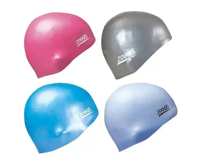 Zoggs Easy Fit Silicone Swim Cap Swimming Silicone Hat - Solid Assorted Colours