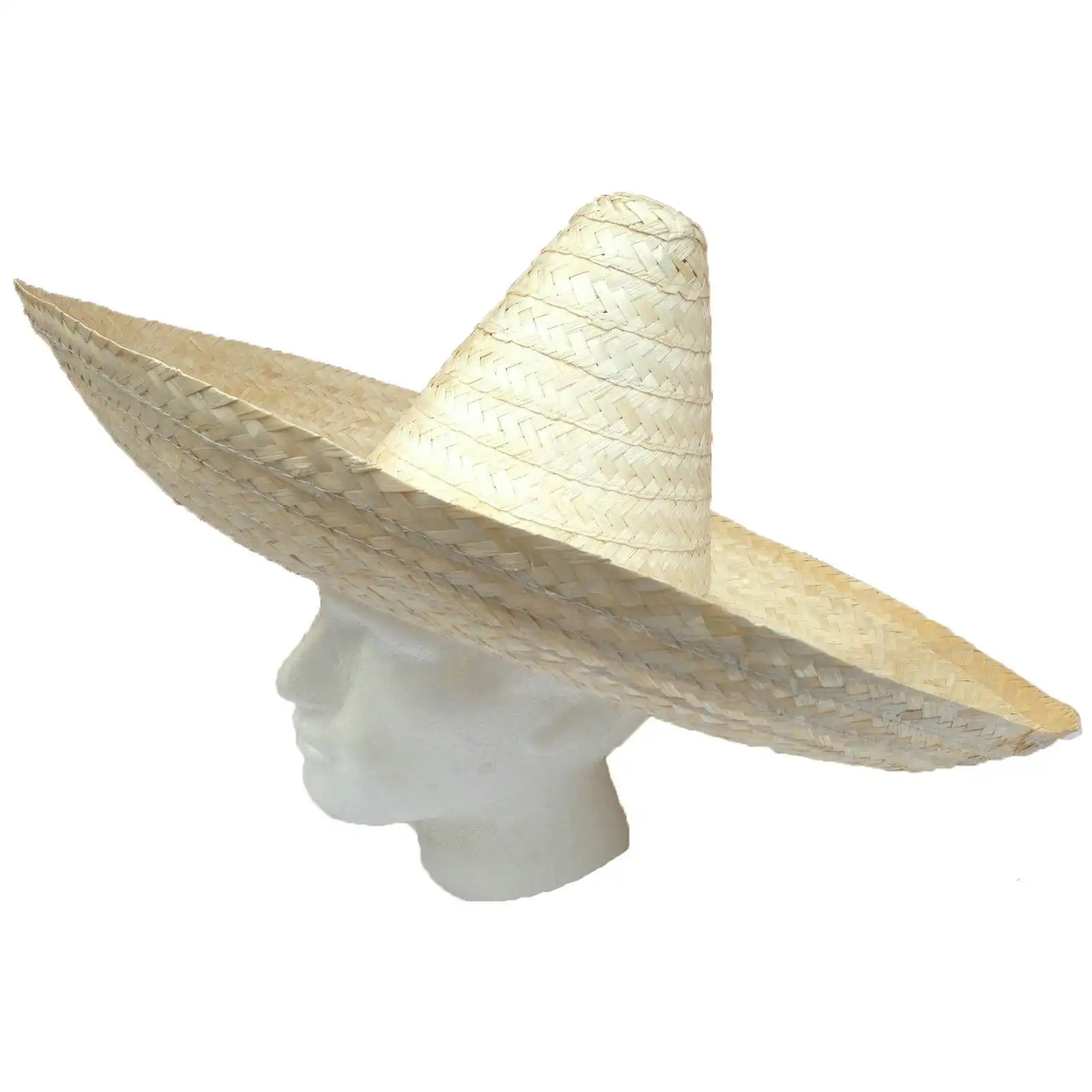 10x Mexican SOMBRERO Beige Fancy Dress Straw Party Costume Hat Cap Spanish BULK