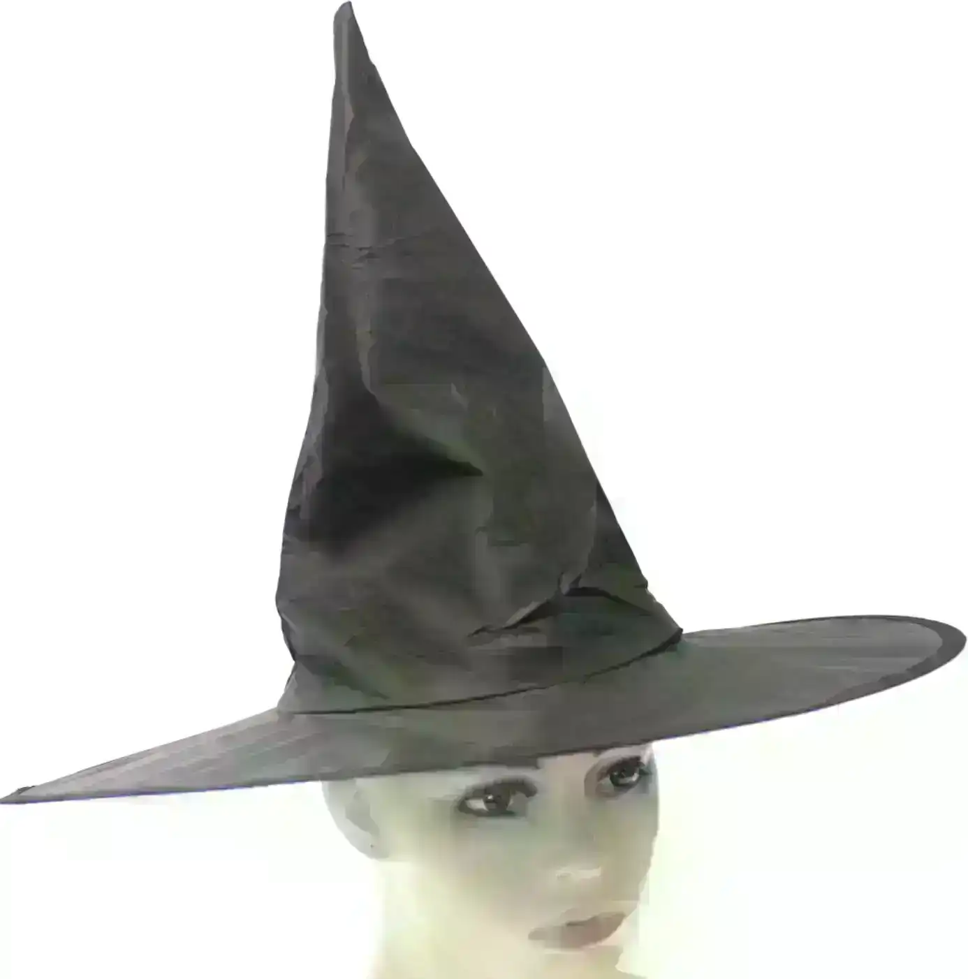 WITCH HAT Plain Black Halloween Costume Fancy Dress Womens Accessory Wizard